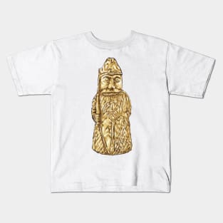 Fierce Warriors Unleashed: The Lewis Chessmen Berserker Design Kids T-Shirt